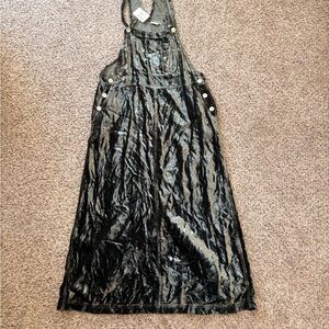 Vintage Velvet Green Overall Dress